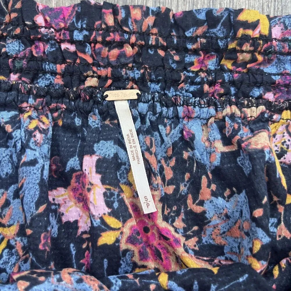 Free People Free Spirit Off The Shoulder Top Size Small Floral Bell Sleeve - Picture 3 of 7